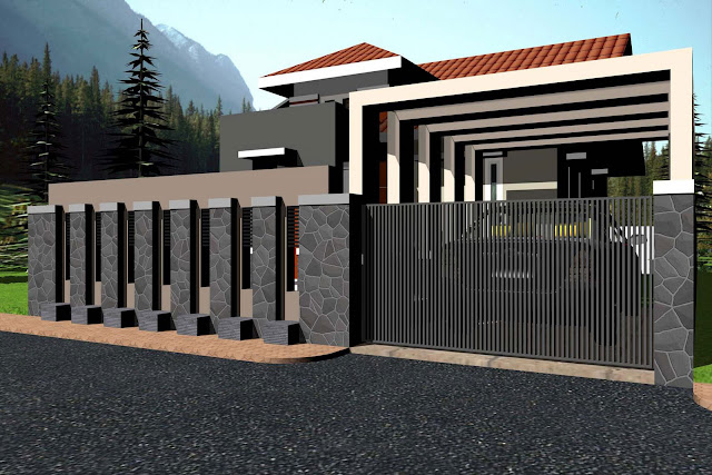 Desain Pagar Rumah Minimalis  Modern