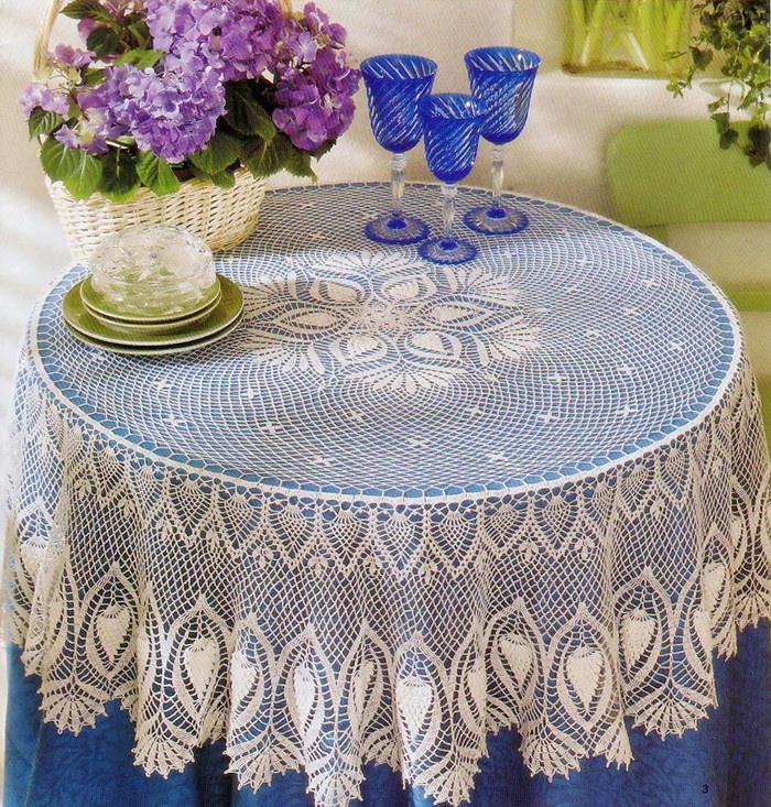 Crochet Tablecloth Pattern- Crochet Lace Tablecloth pineapple Round