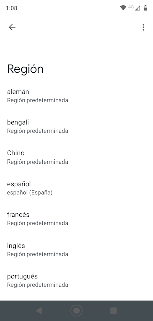 Elegir región en el traductor de Google