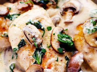 Creamy Parmesan Garlic Mushroom Chicken