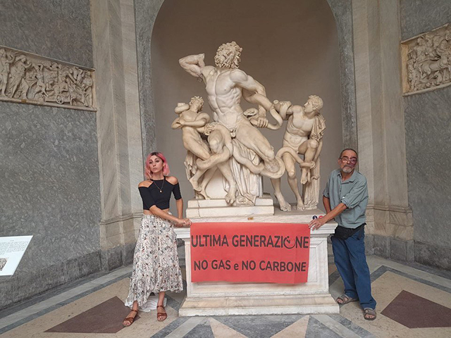 Justicia vaticana impone multa por vandalismo en Museos Vaticanos a activistas climáticos