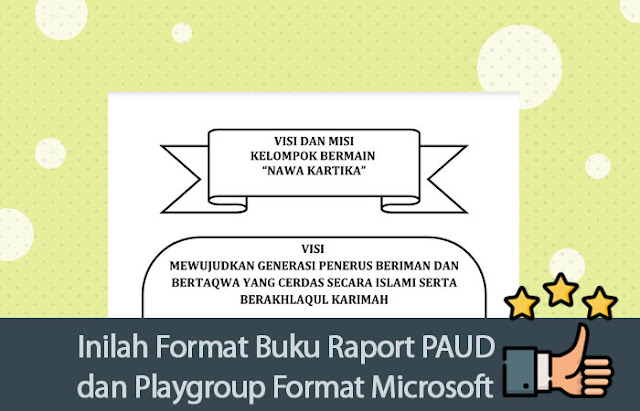 Inilah Format Buku Raport PAUD dan Playgroup