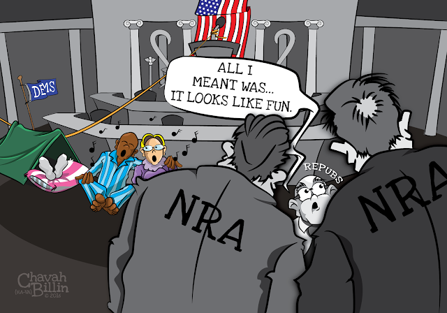 Democrats Sit In Gun Control Editorial Cartoon