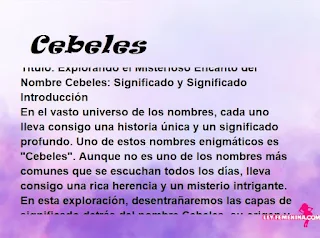 significado del nombre Cebeles