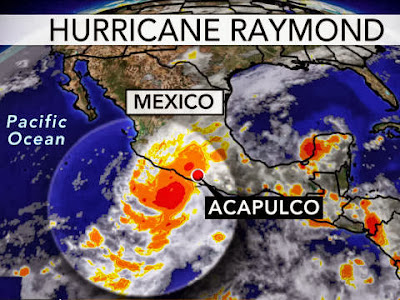 MEXICO: ALERTA ROJA EN GUERRERO Y MICHOACAN POR HURACAN RAYMOND, 22 DE OCTUBRE 2013