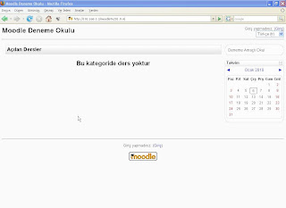 Sekil 69 Yerel ağda çalışan Moodle ana sayfası