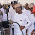 Fuel Scarcity: Vice President, Yemi Osinbajo visits filling station, turns petrol station attendant in Lagos
[Photos]