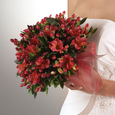 Alstromeria and Hypericum Bouquet