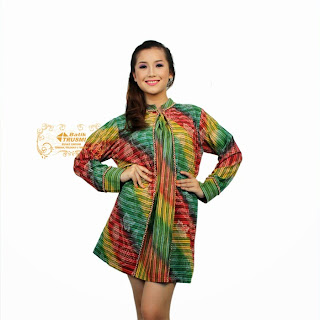 Ebatik Blus Batik Indonesia Lurik Pelangi