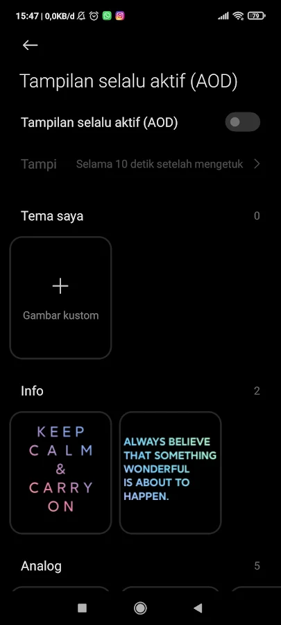 Mengaktifkan fitur AOD Redmi Note 10