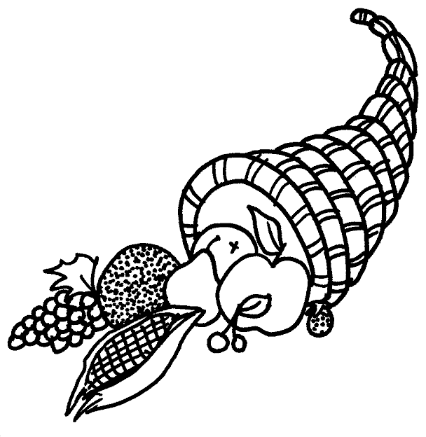 Thanksgiving Cornucopia Coloring Pages title=