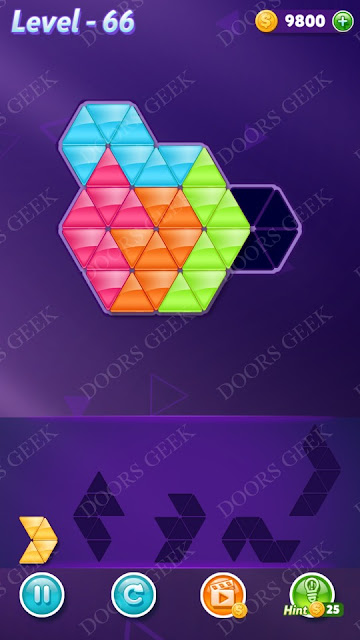 Block! Triangle Puzzle 5 Mania Level 66 Solution, Cheats, Walkthrough for Android, iPhone, iPad and iPod