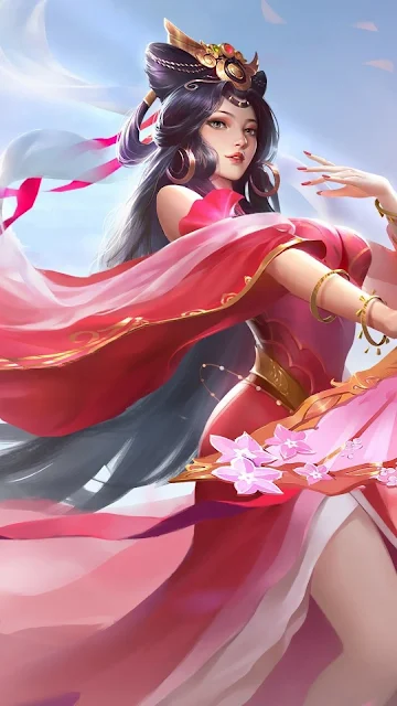 Anime Girl Chinese Pink Dress Dancing