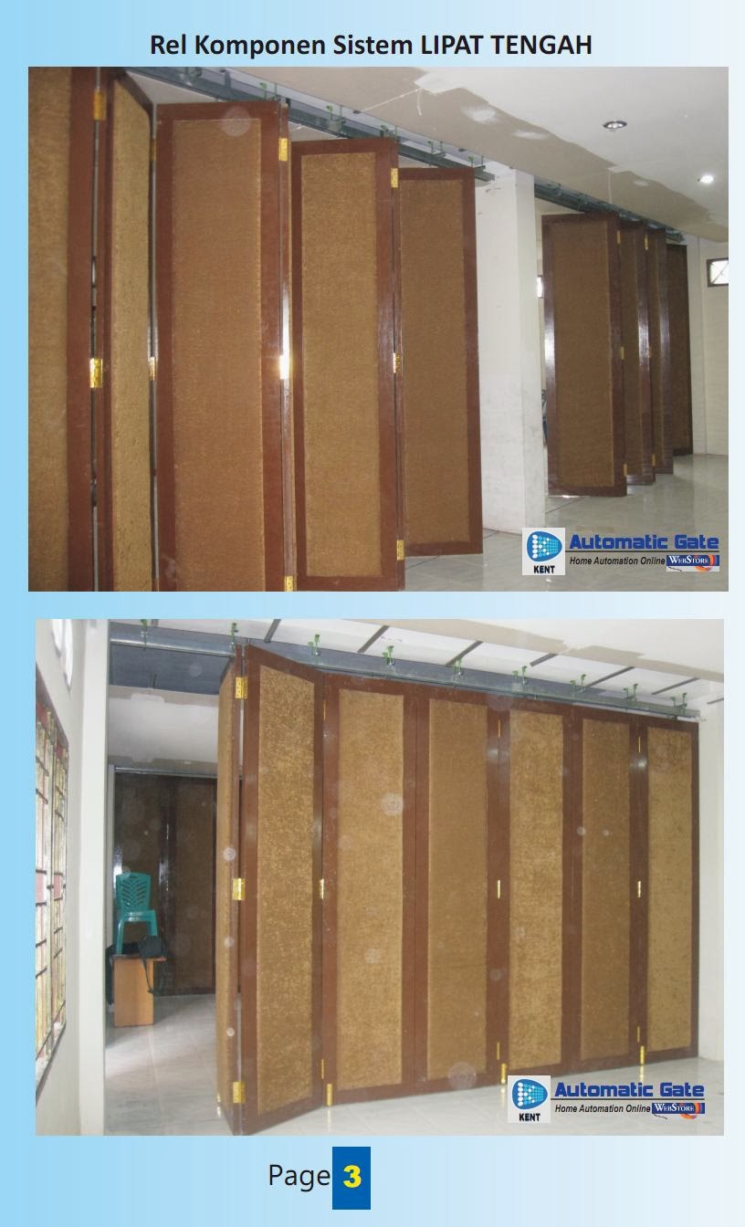  Pintu Partisi Kayu Sekat Melipat Alf 3 Rel Komponen 