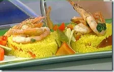 Cous cous allo zenzero con gamberi e peperoni