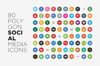 Vector Polygon Social Media Icons par LunarPixel