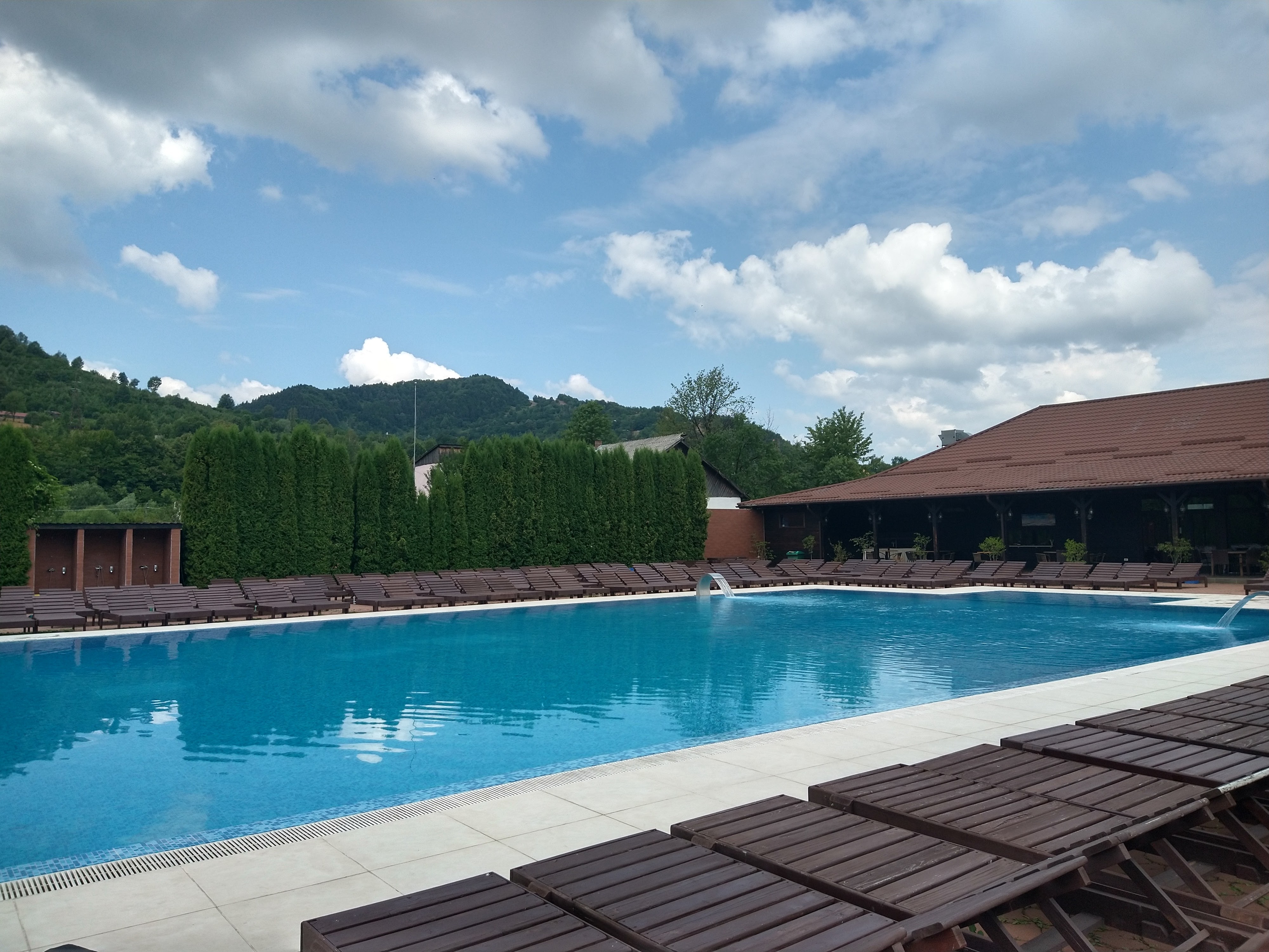 A swim with a beautiful backdrop at Mirage, Viseu de Sus, Maramures, Romania