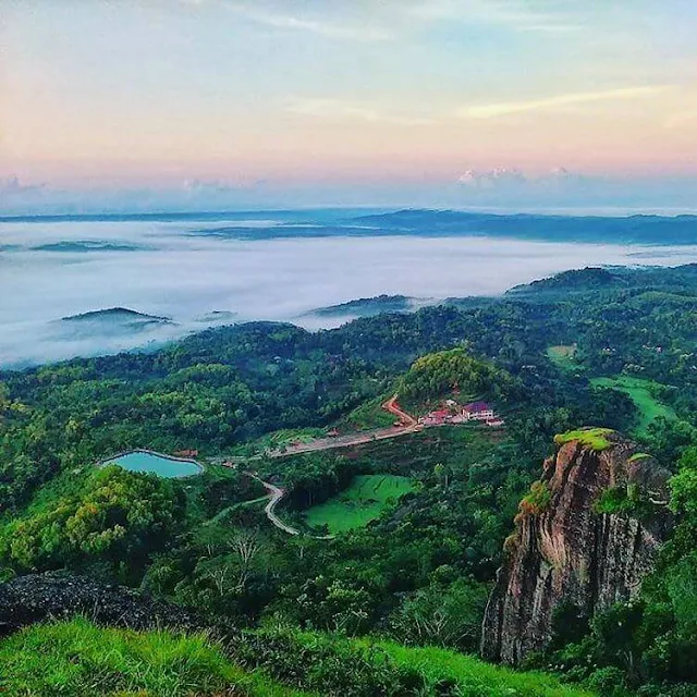 embung nglanggeran dari gunung api purba