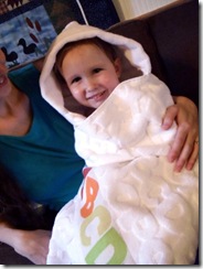Bathtime in Grandma's bath towel