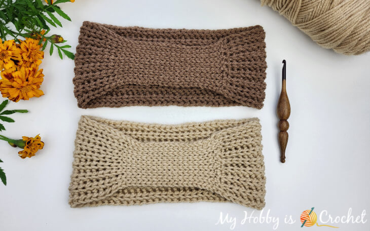 Shaped Rib Crochet Headband (knit-look)