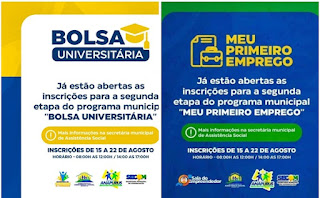   Prefeitura de Anapurus abre inscrições para os programas 'Meu Primeiro Emprego' e 'Bolsa Universitária'