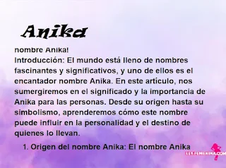 significado del nombre Anika