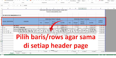 Print Titles, Manfaatkan untuk Membuat Header yang Sama Setiap Page