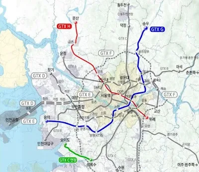 GTX 전 노선도 2025년 계획안 지도