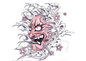 Japanese Hannya Mask Tattoo Design 1