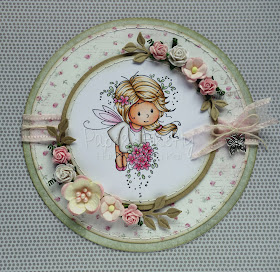 Girly pink fairy card with lots of flowers (image from Wee Stamps for Whimsy Stamps)