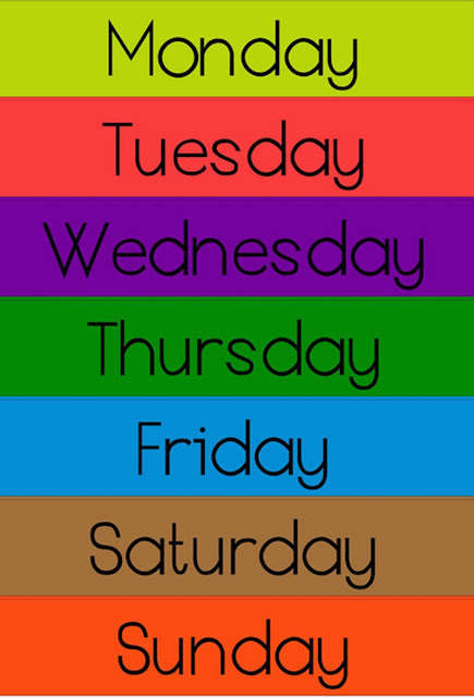 Resultado de imagen de DAYS OF THE WEEK