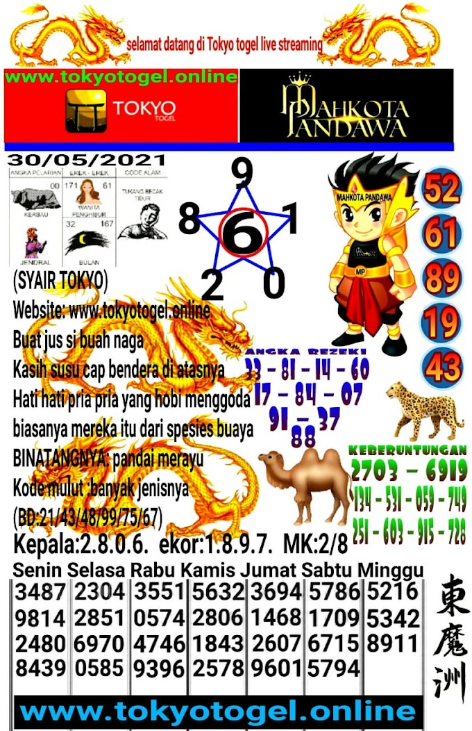 SYAIR PREDIKSI TOKYO 30 MEI 2021