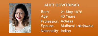 aditi govitrikar, real name, age, date of birth, profession, spouse, nationality