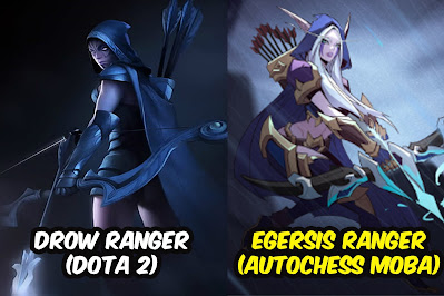 Comparison heroes in dota 2 and autochess moba android