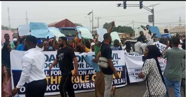 Kogi Youths Protest EFCC’s Move To Arrest Yahaya Bello.