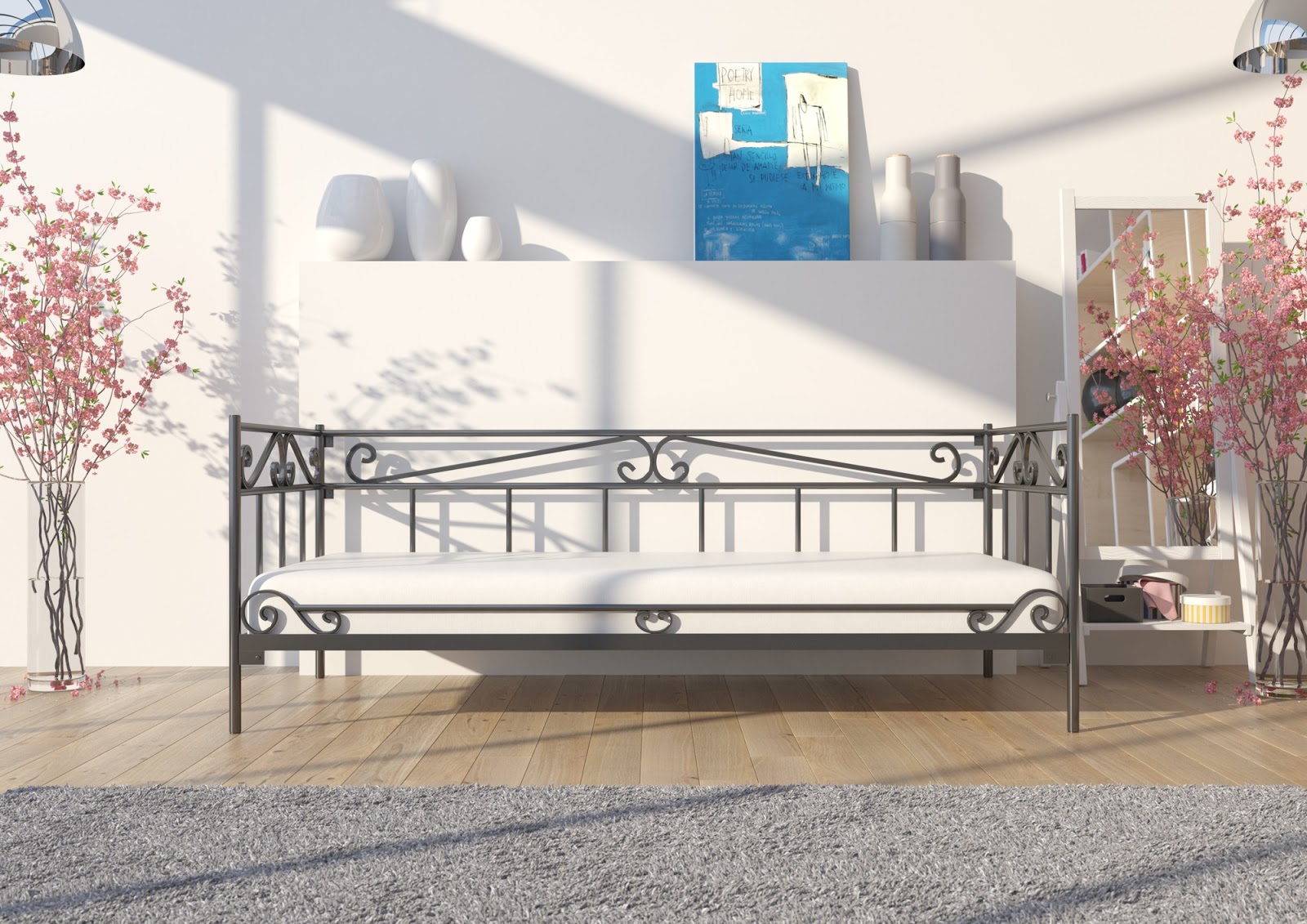 Łóżko metalowe sofa wzór 21