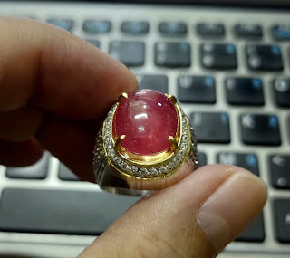 Batu Permata Ruby Madagascar RB007 Pigeon Blood Ikatan Perak HM