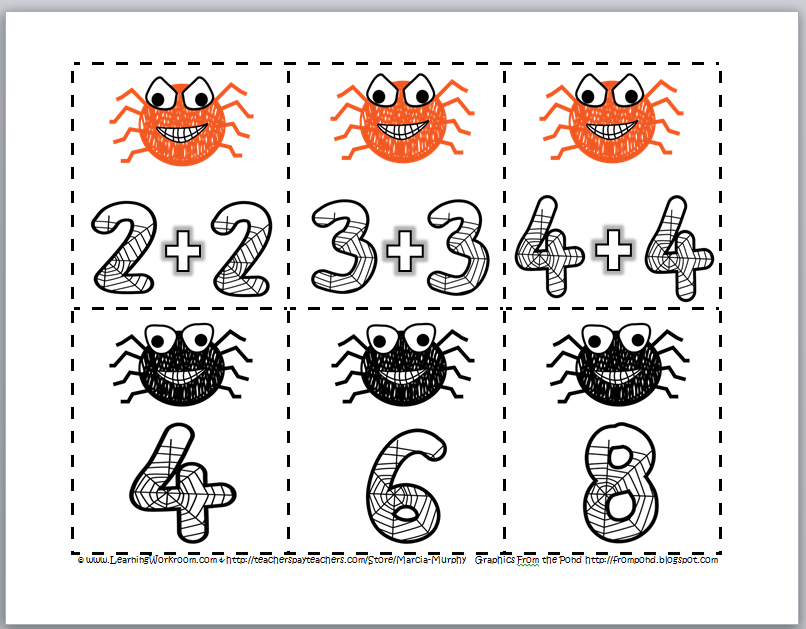 http://www.teacherspayteachers.com/Product/Spider-Addition-with-Doubles-329059