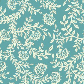 decoração-papel-de-parede-floral-azul