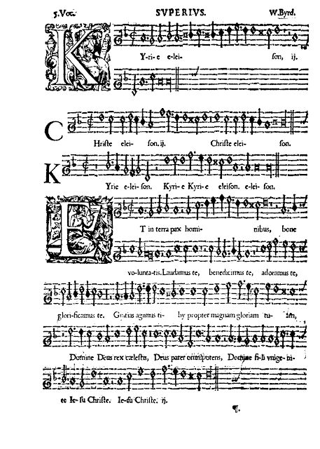 William Byrd: Mass for five voices - Kyrie - Superius part