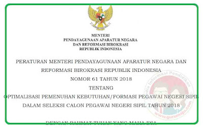 Permenpan RB Nomor 61 Tahun 2018