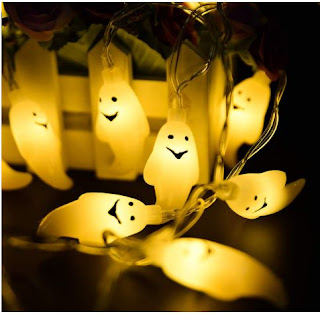 HOMOR Halloween Ghost String Lights, 20 LEDs Battery Powered Halloween String Lights Flashing Mode Fairy String Lights Halloween Decoration Outdoor Home Garden (8.6ft WarmWhite)