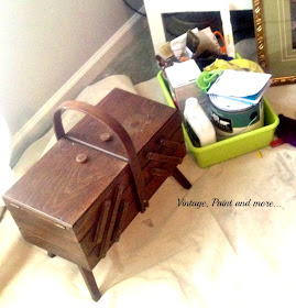 Vintage, Paint and more... thrifted sewing box updated in shabby chic decor