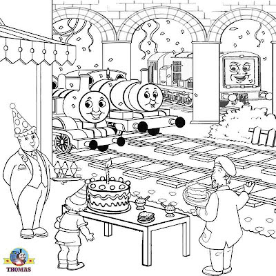 Thomas  Train Birthday Cakes on Birthday Cake Coloring Pictures Of Thomas The Train And Percy Tank