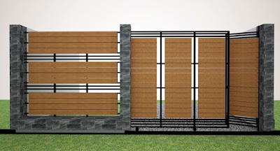 model pagar minimalis dengan batu alam terbaru