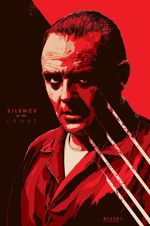 Ken Taylor ilustrações poster cartaz filmes silkscreen The Silence of the Lambs (O Silêncio dos Inocentes)