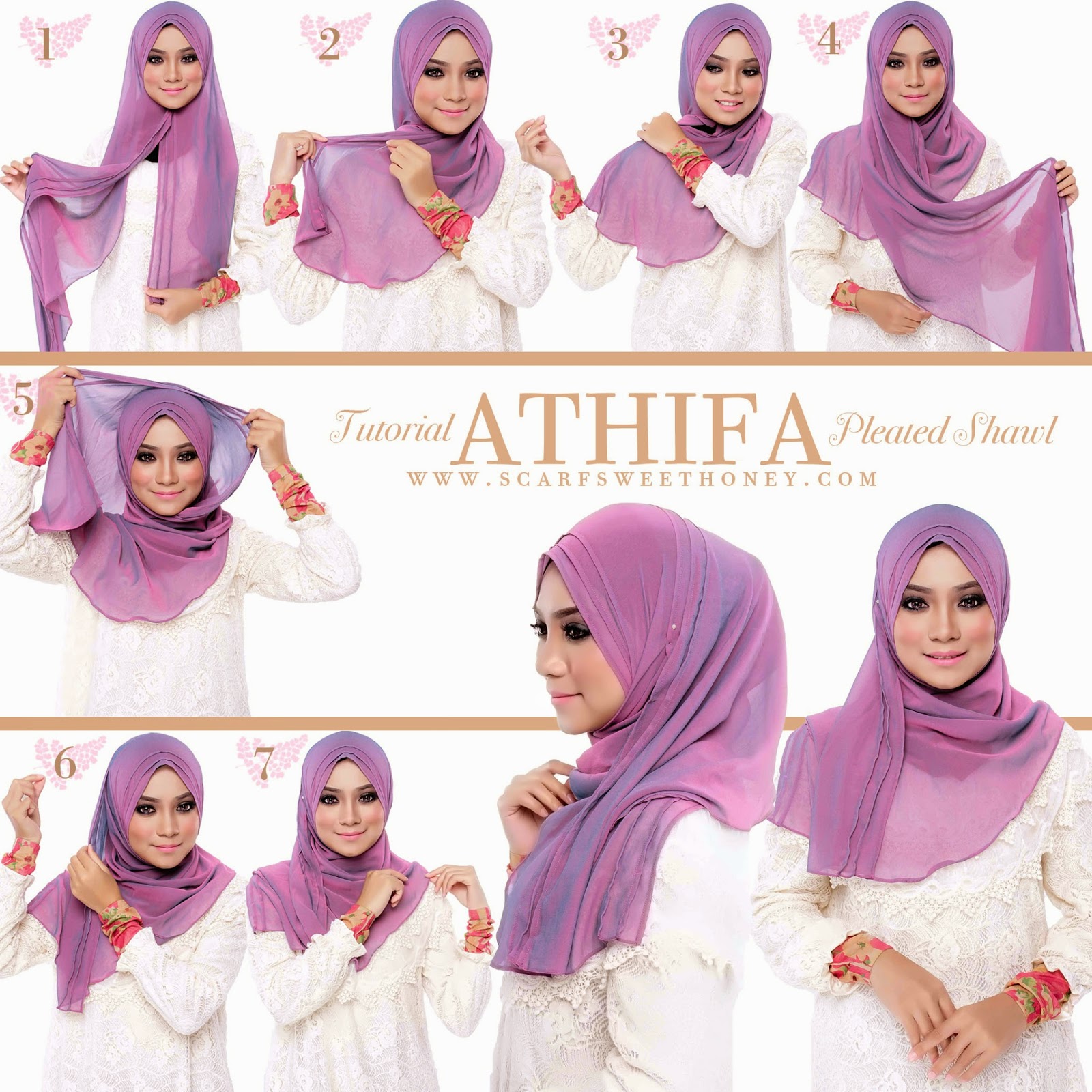 80 Foto Tutorial Hijab Pashmina Katun Jepang Untuk Wajah Bulat