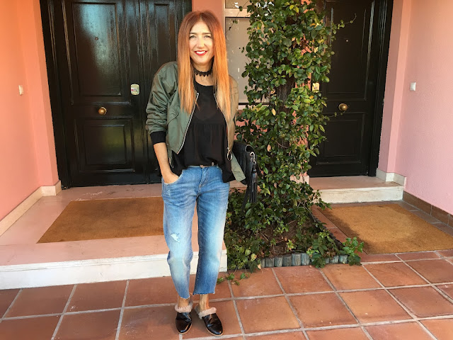 Babuchas pelo, Jeans, denim, aw16, streetstyle, look of the day, Carmen Hummer, Fashion blogger, estilista, personal shopper