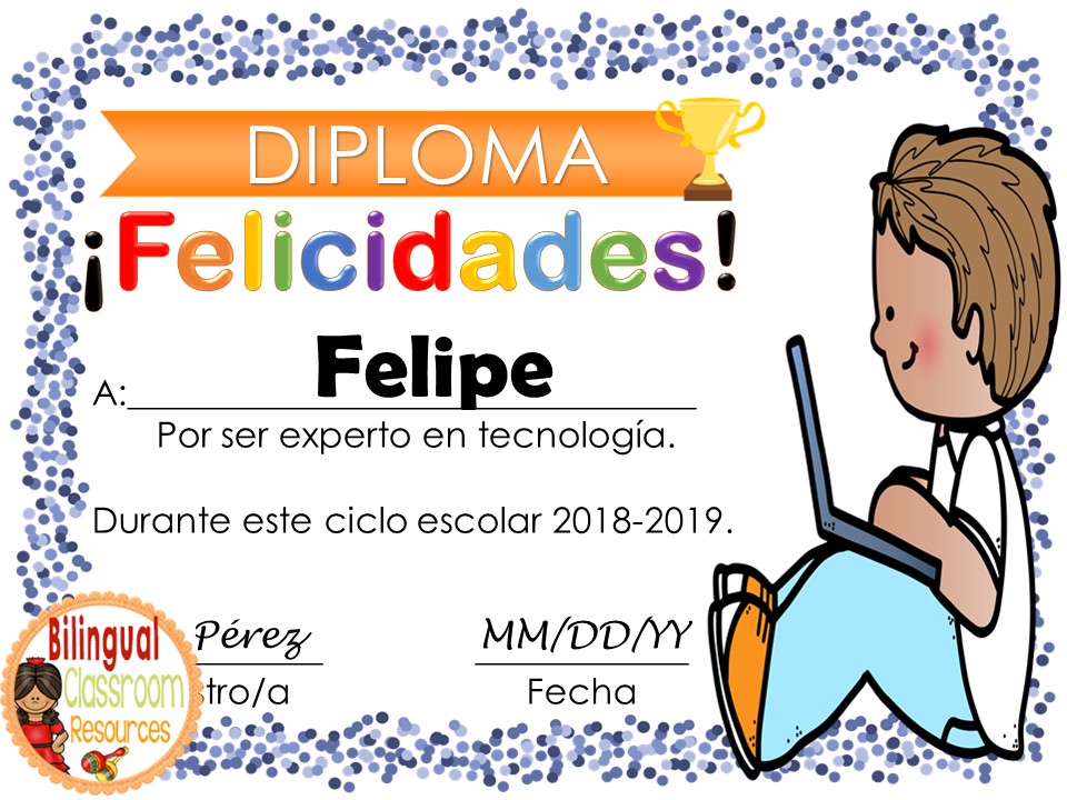 End of the year Editable Awards In Spanish-Distance Learning