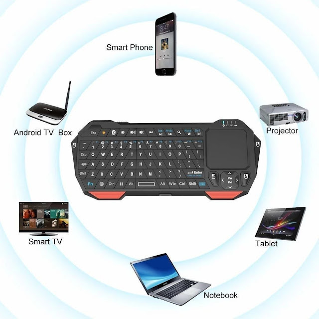 SeenDa BT05 Mini Wireless Keyboard with Touchpad Bluetooth 3.0 Portable Keyboard for IOS Window Android System Smartphone for Smart TV Box Projector PC